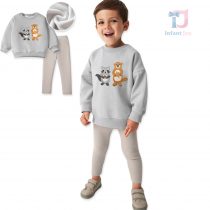 Set matlasat de 2 piese cu aplicație de animale Cute Wildlife
