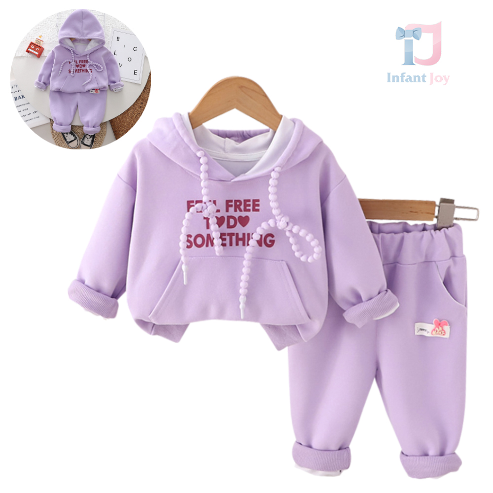 Set sport de 2 piese cu glugă și șireturi extravagante Feel Free Lilac
