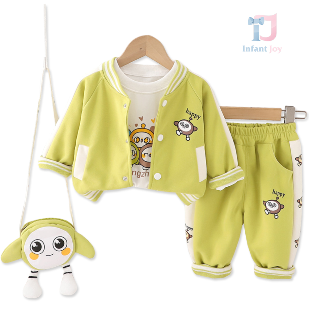 Set de 3 piese cu jachetă bomber, pantaloni și geantă de umăr Happy Toy