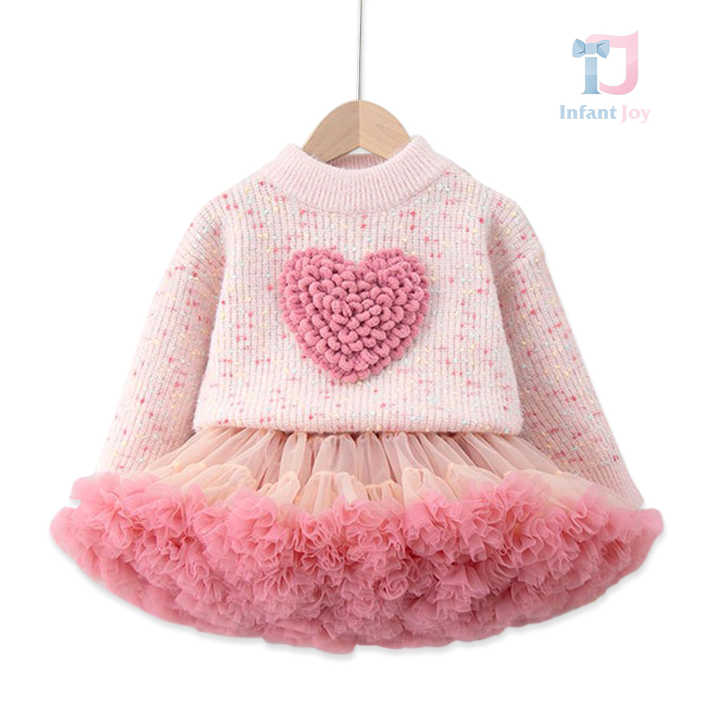 Set premium de 2 piese cu pulover și fustă cu tutu Cuddle Heart