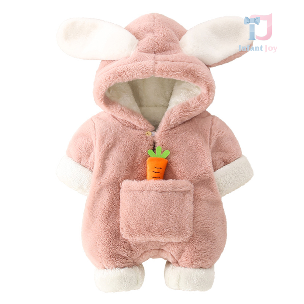 Premium combinezon pufos cu glugă și morcoveț Fluffy Bunny