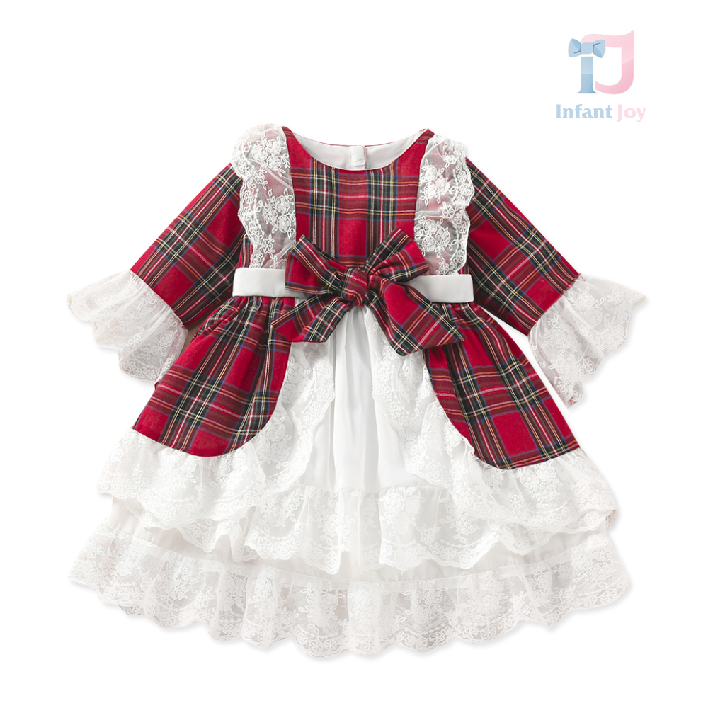 Rochie de Sărbătoare cu Dantelă Franțuzească și Fundiță Holiday Princess