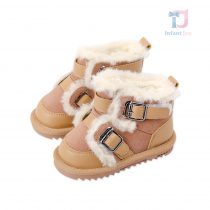 Apres-ski Premium din Piele Naturală cu Blană Călduroasă și Închidere cu Velcro Winter Warmth