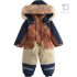 Combinezon impermeabil / Echipament de schi cu glugă și blană eco bogată Arctic Explorer Brown