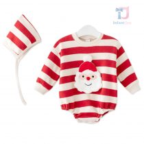 Set Crăciun de 2 piese cu body cu mânecă lungă, element 3D și căciulă Santa’s Baby