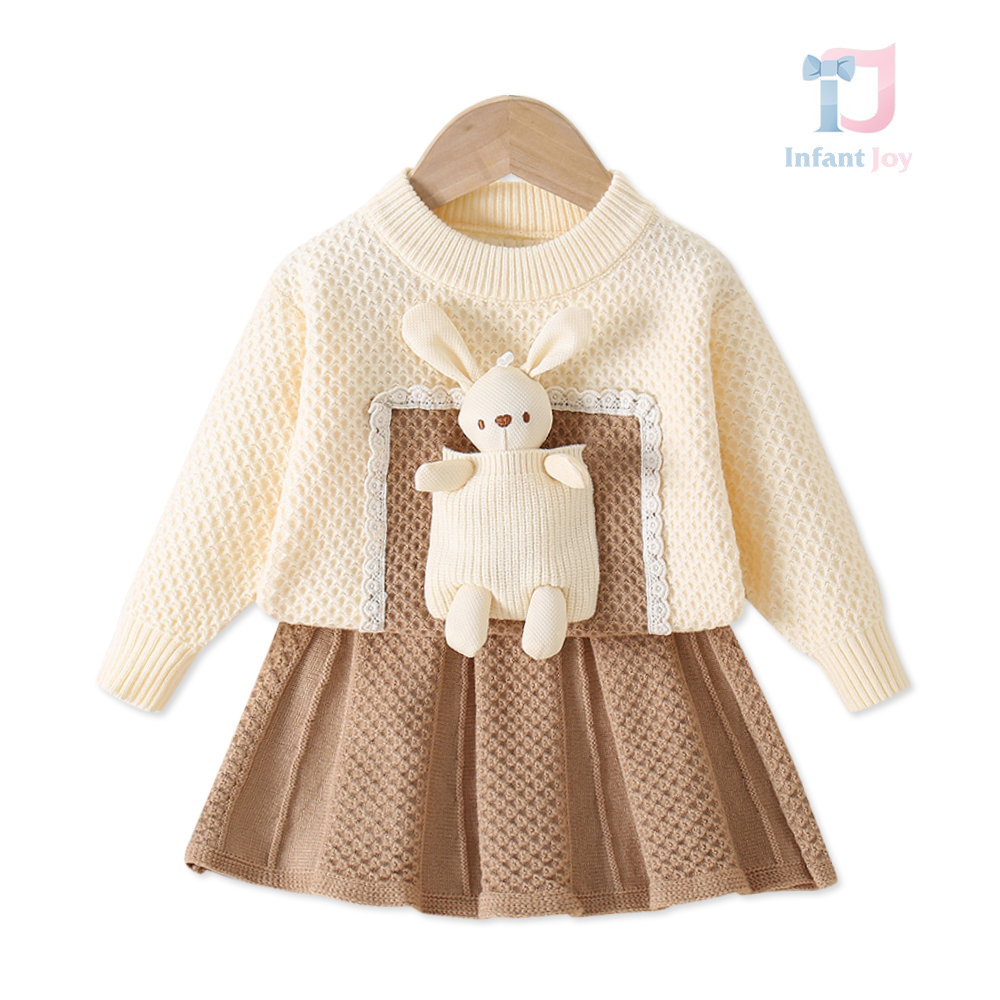 Set premium de 2 piese, de tricotat de înaltă calitate și element 3D Pocket Bunny Choc&Vanilla