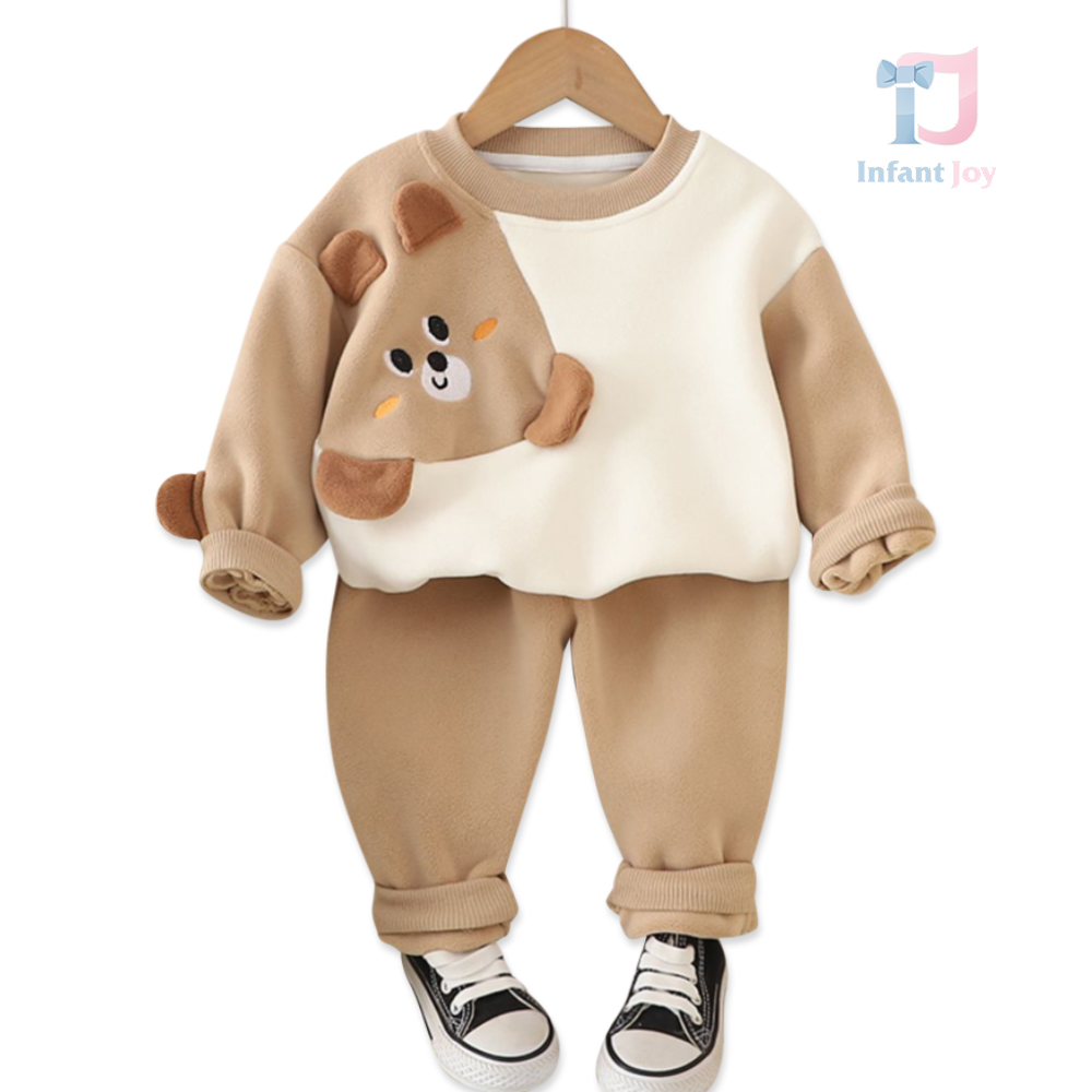 Set matlasat de 2 piese cu de pluș şi elemente 3D Soft Bear