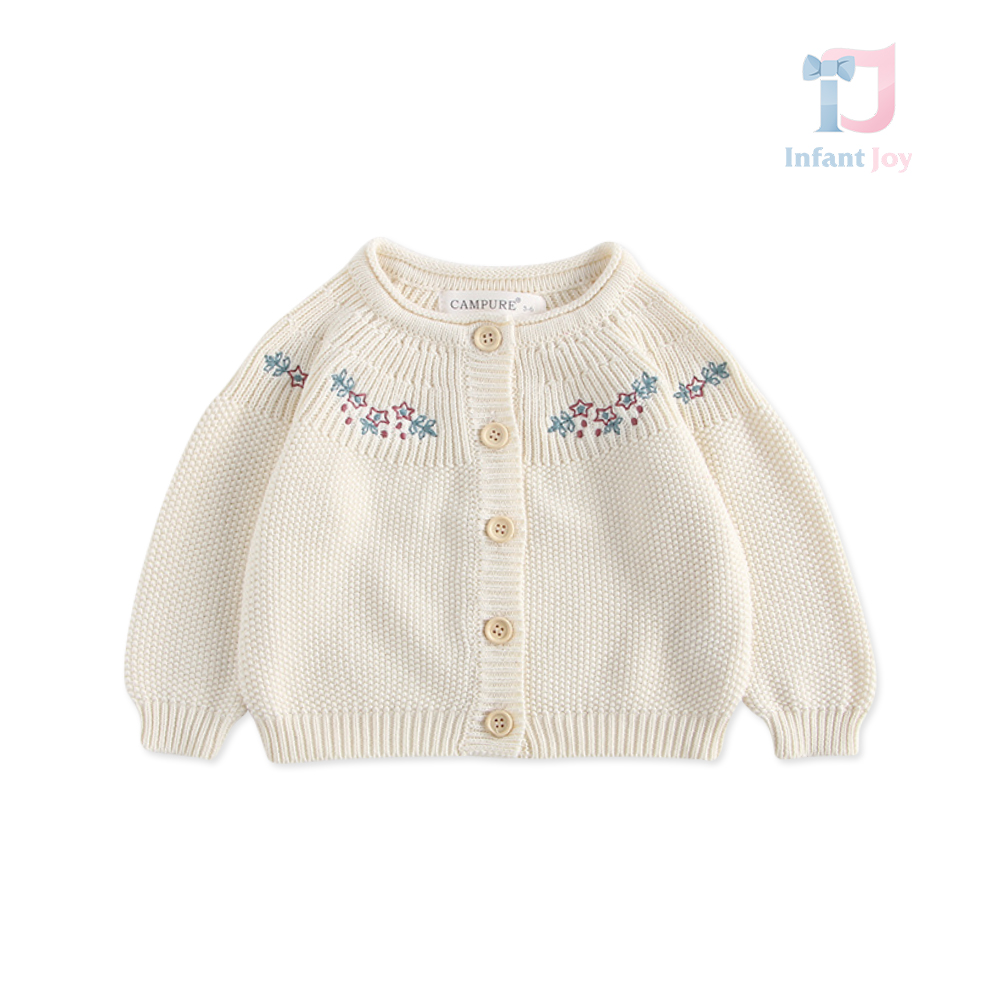 Cardigan tricotat cu broderie florală Miss Flowerista