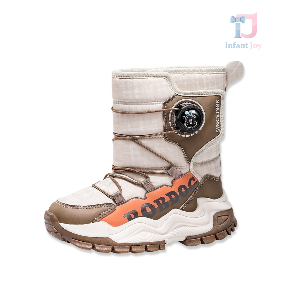 Premium Cizme îmblănite cu talpă aderentă, șireturi ajustabile și închidere Velcro Winter Explore Beige