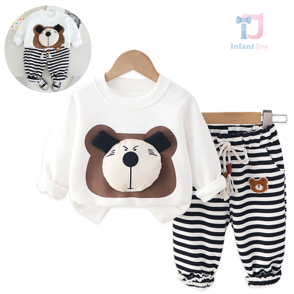 Set de 2 piese cu pantaloni în dungi și elemente 3D adăugate Grumpy Bear