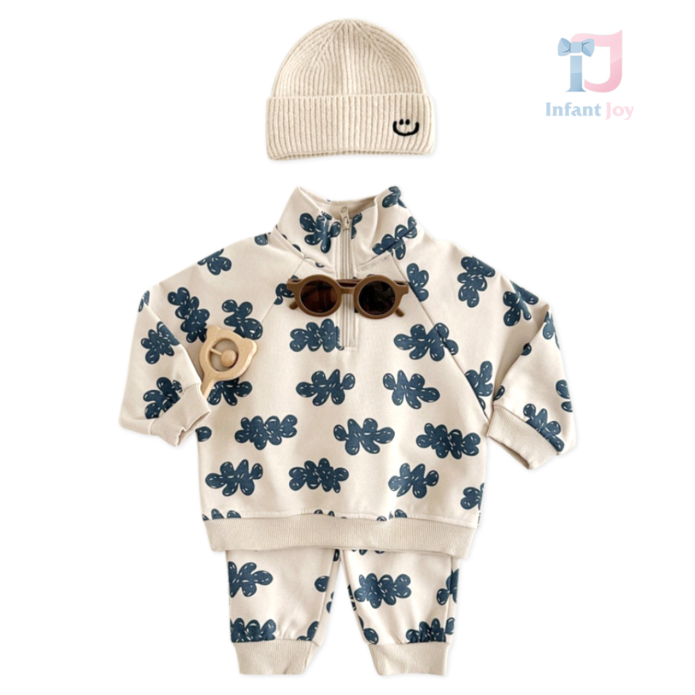 Set de 3 piese cu guler înalt și pălărie din tricot Little Cloud