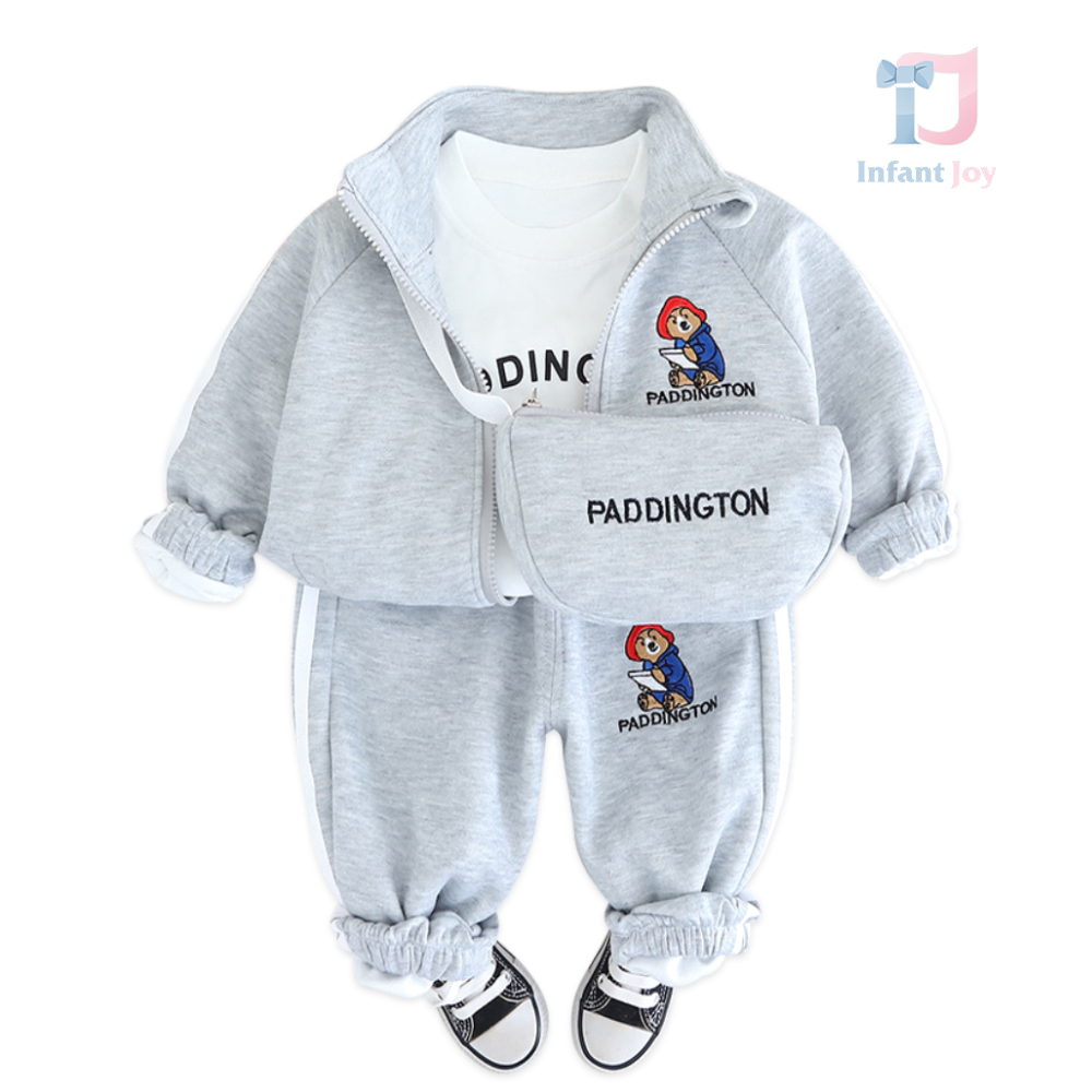 Set sport de 4 piese cu broderie și geantă de umăr Paddy Little Explorer