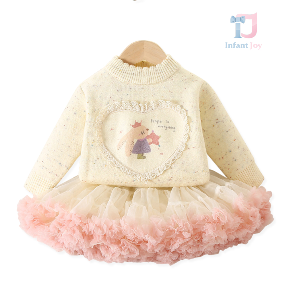 Set premium de 2 piese cu pulover și fustă tutu voluminos Bunny Princess