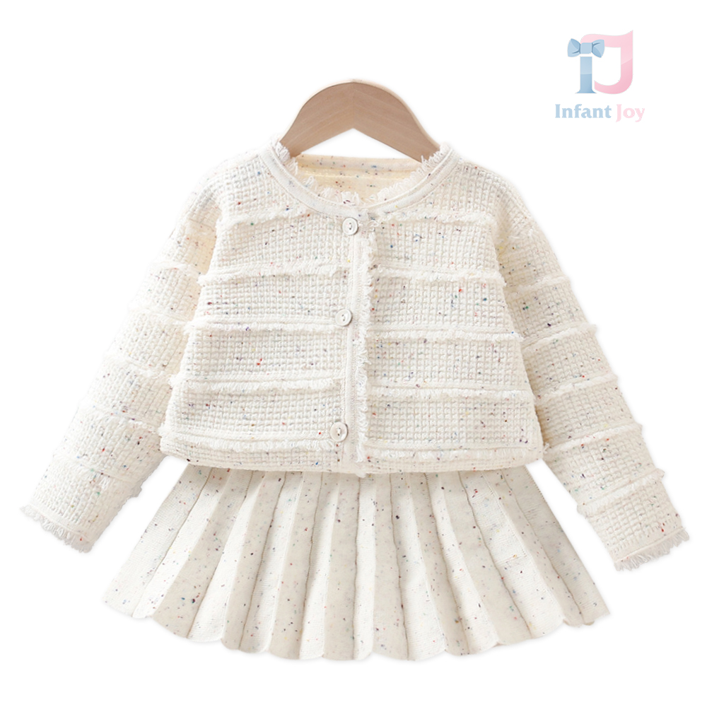 Set de 2 piese din tricot cu cardigan și fustă plisată Soft Luxe