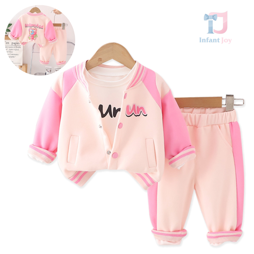 Set sport de 3 piese cu imprimeuri și închidere tip tic-tac Sporty Bubblegum