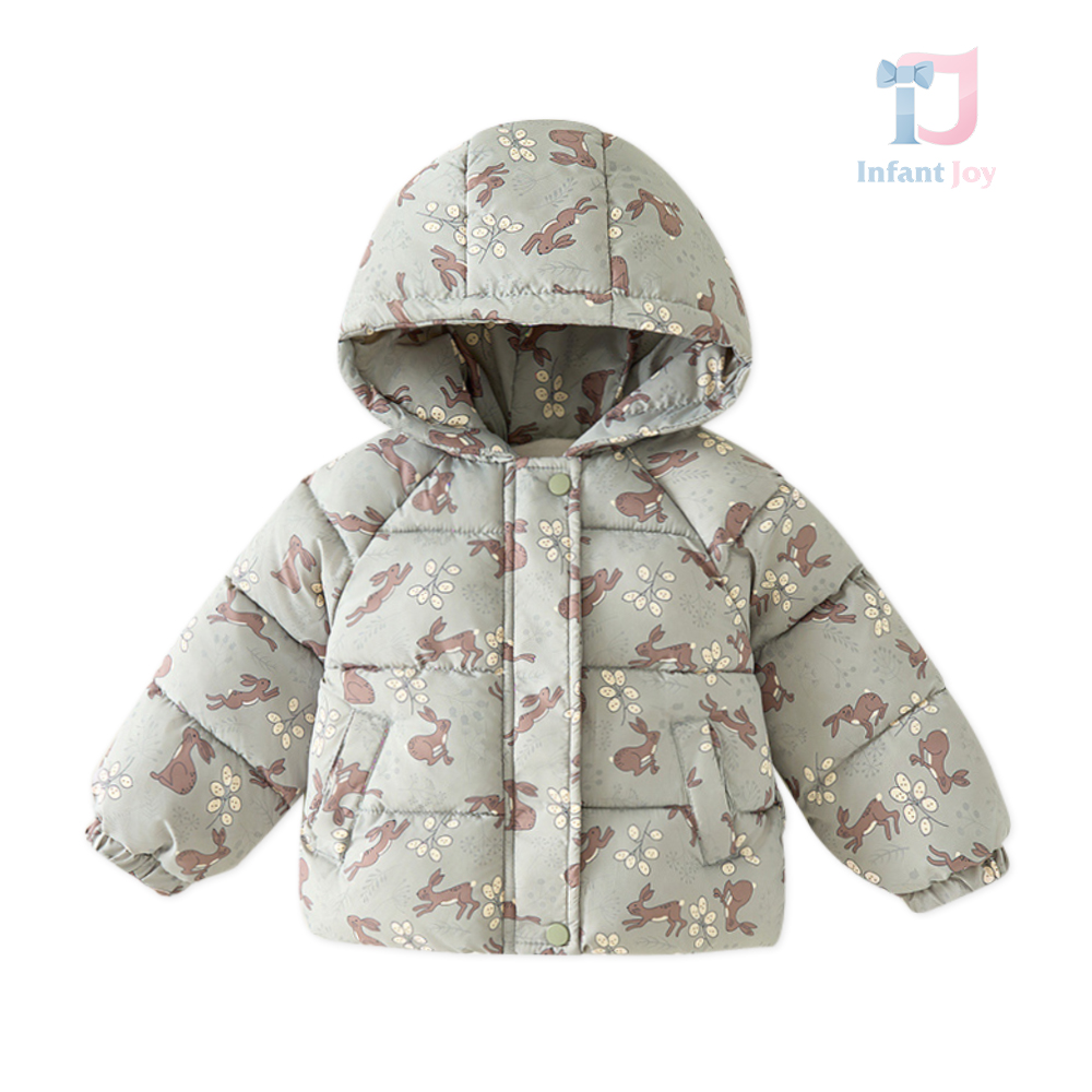 Geacă de tranziție cu umplutură din puf, glugă și nasturi Tic-Tac Cozy Hop