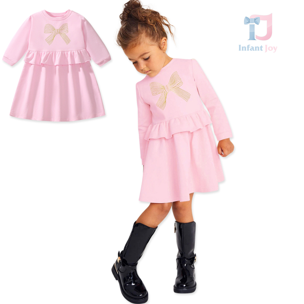 Rochie cu volane adăugate și imprimeu frontal Princess Ruffle