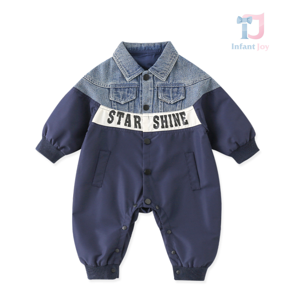 Salopetă premium cu mix de materiale Trendy Fusion