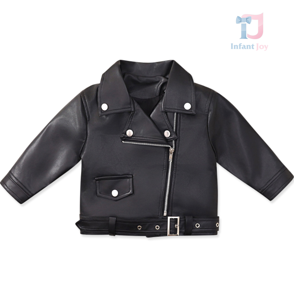 Geacă premium din piele cu închidere asimetrică și curea adăugată Rockstar Vibes