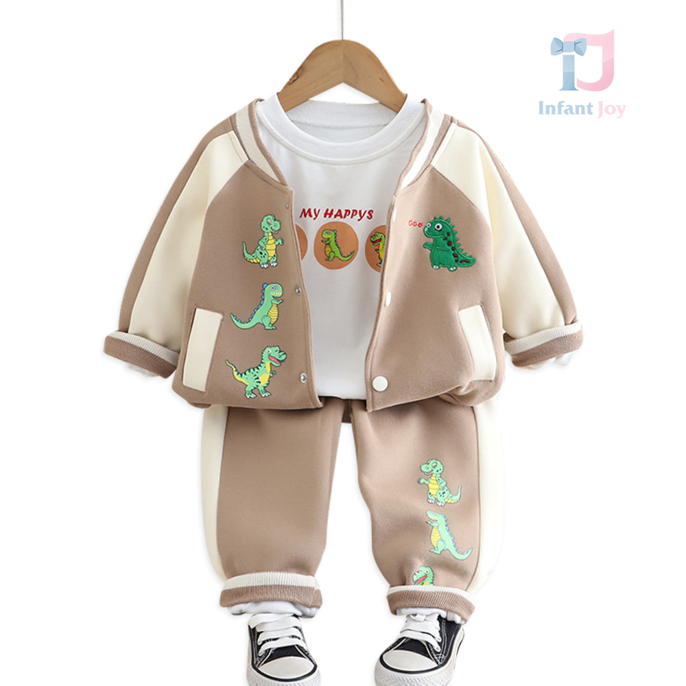 Set sport de 3 piese cu jachetă/bomber și multiple elemente imprimate Jurassic Fun