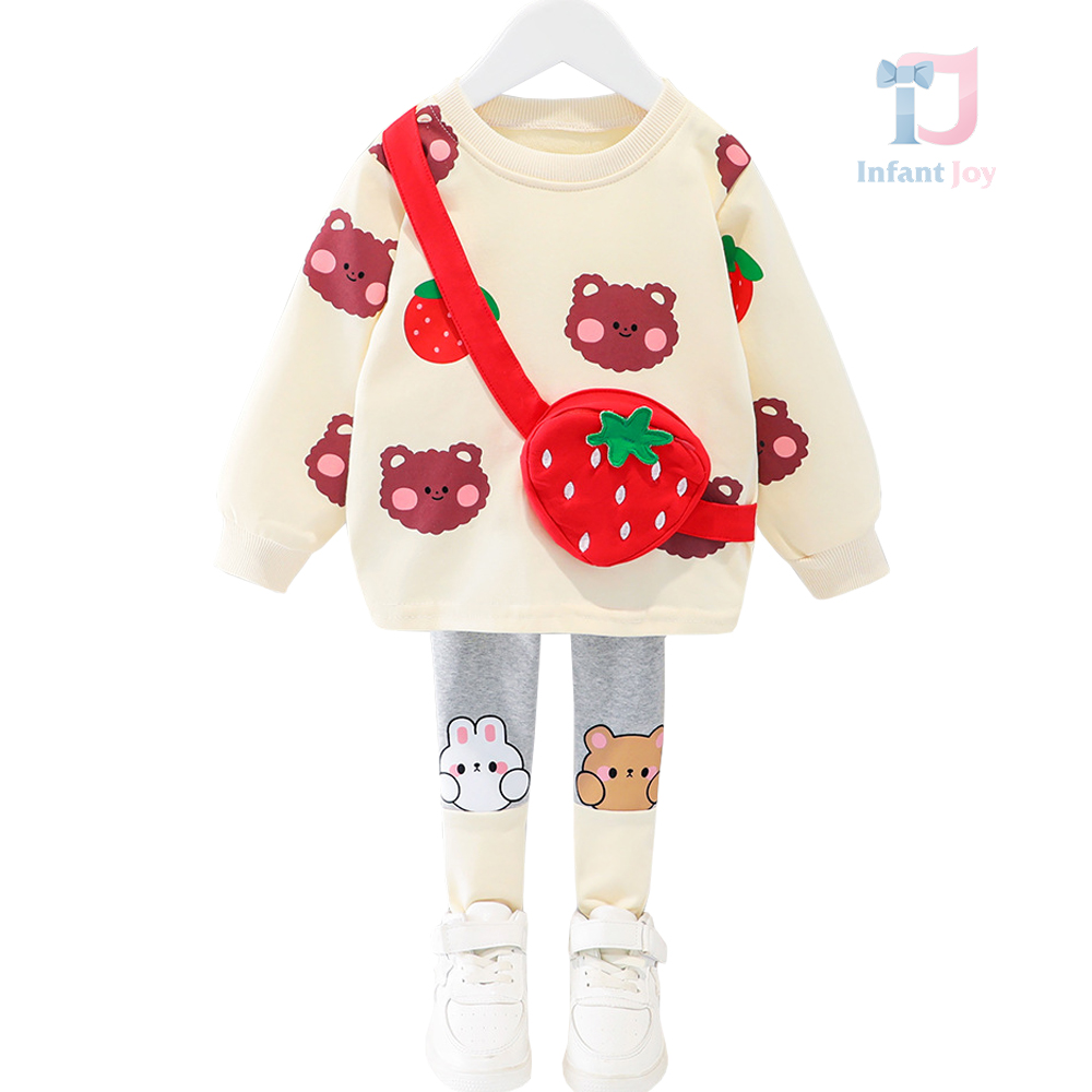 Set de 2 piese cu multiple imprimeuri și borsetă aplicată Love Bears