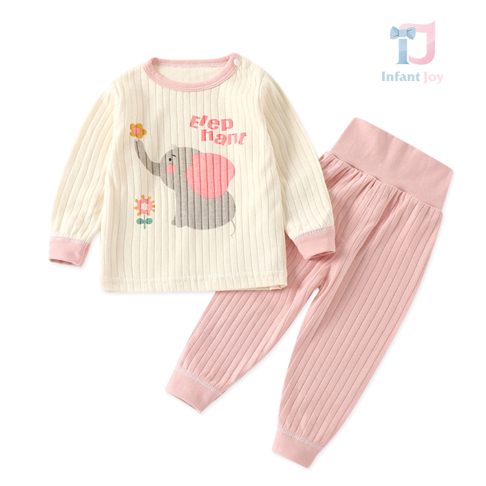 Set de pijama de 2 piese din rips de înaltă calitate Sleepy Elephant