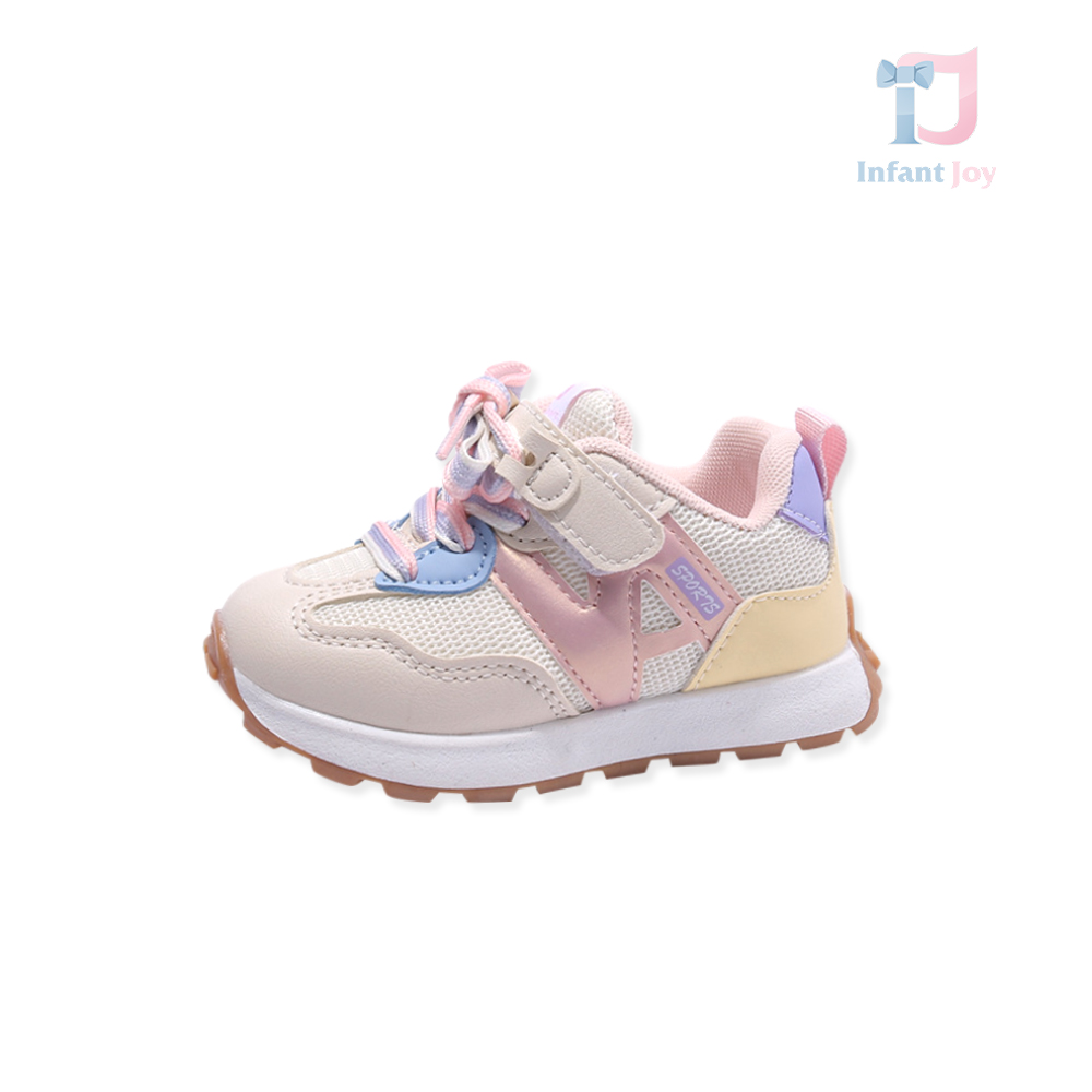 Pantofi sport din plasă cu inserții din piele ecologică, închidere Velcro și șireturi Candy Glide