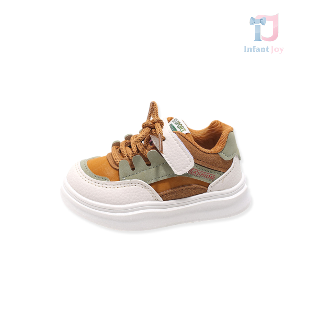 Pantofi sport din velur și piele ecologică cu închidere Velcro și șireturi Sunset Dash Dijon