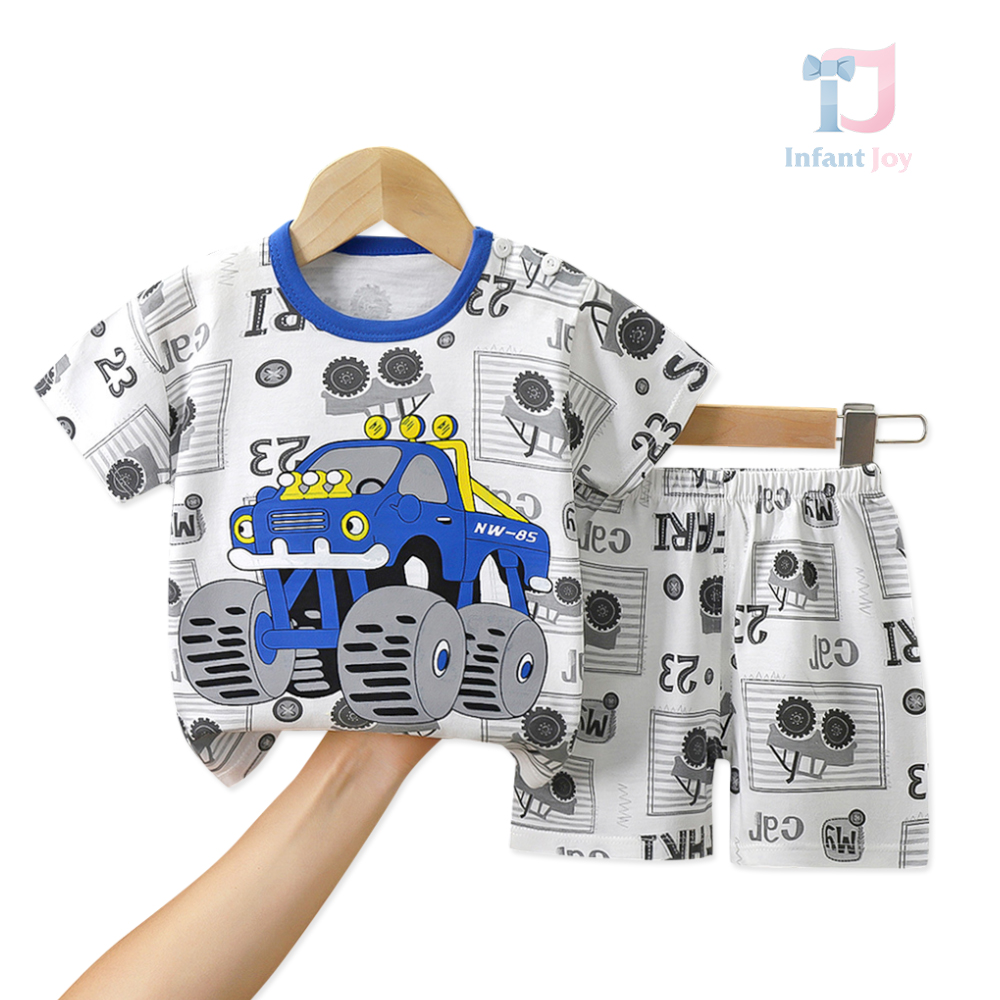 Set de 2 piese din bumbac cu nasturi Monstertruck