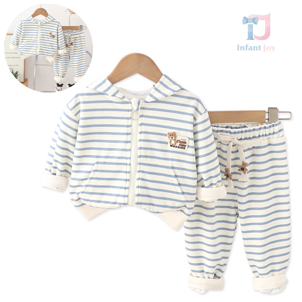 Set sport de 3 piese cu hanorac cu glugă și pantaloni Soft Voyage Blue