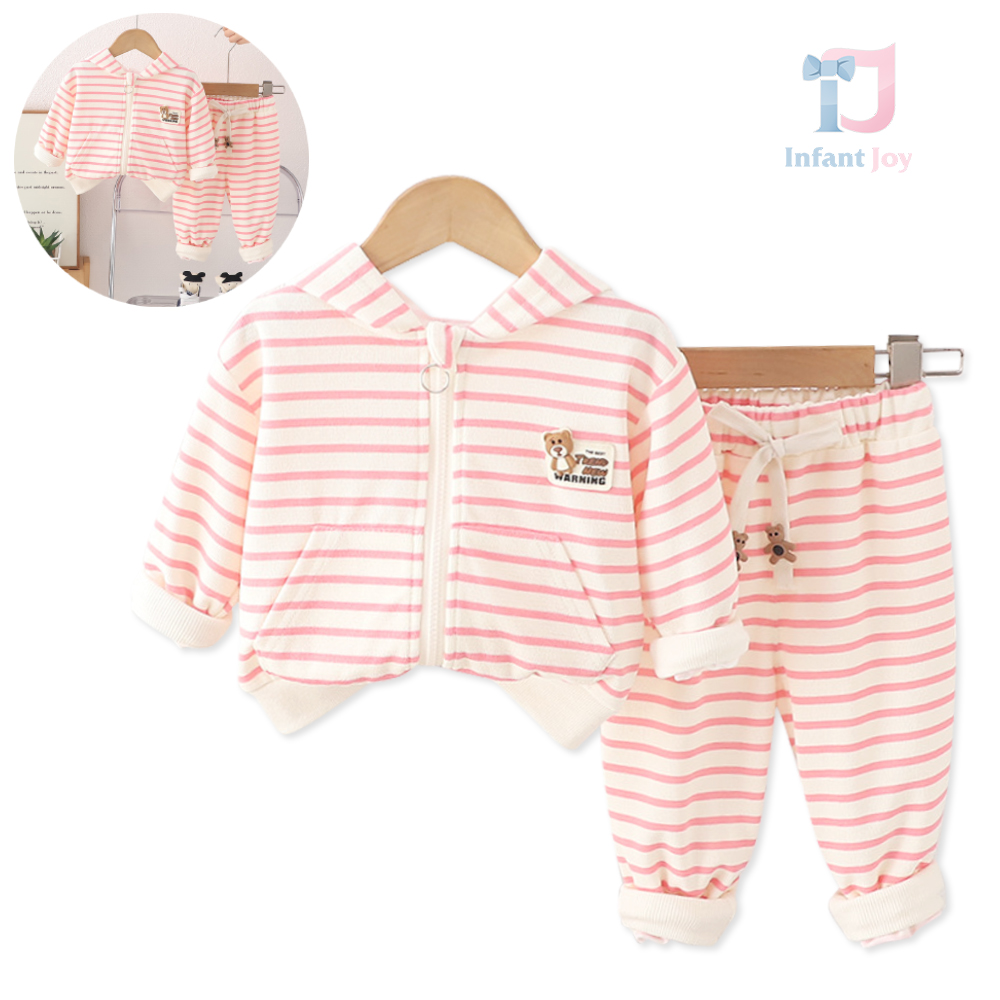 Set sport de 3 piese cu hanorac cu glugă și pantaloni Soft Voyage Pink