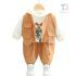 Set de 3 piese cu bluză/hanorac din bumbac, vestă și pantaloni cargo Tiny Trekker