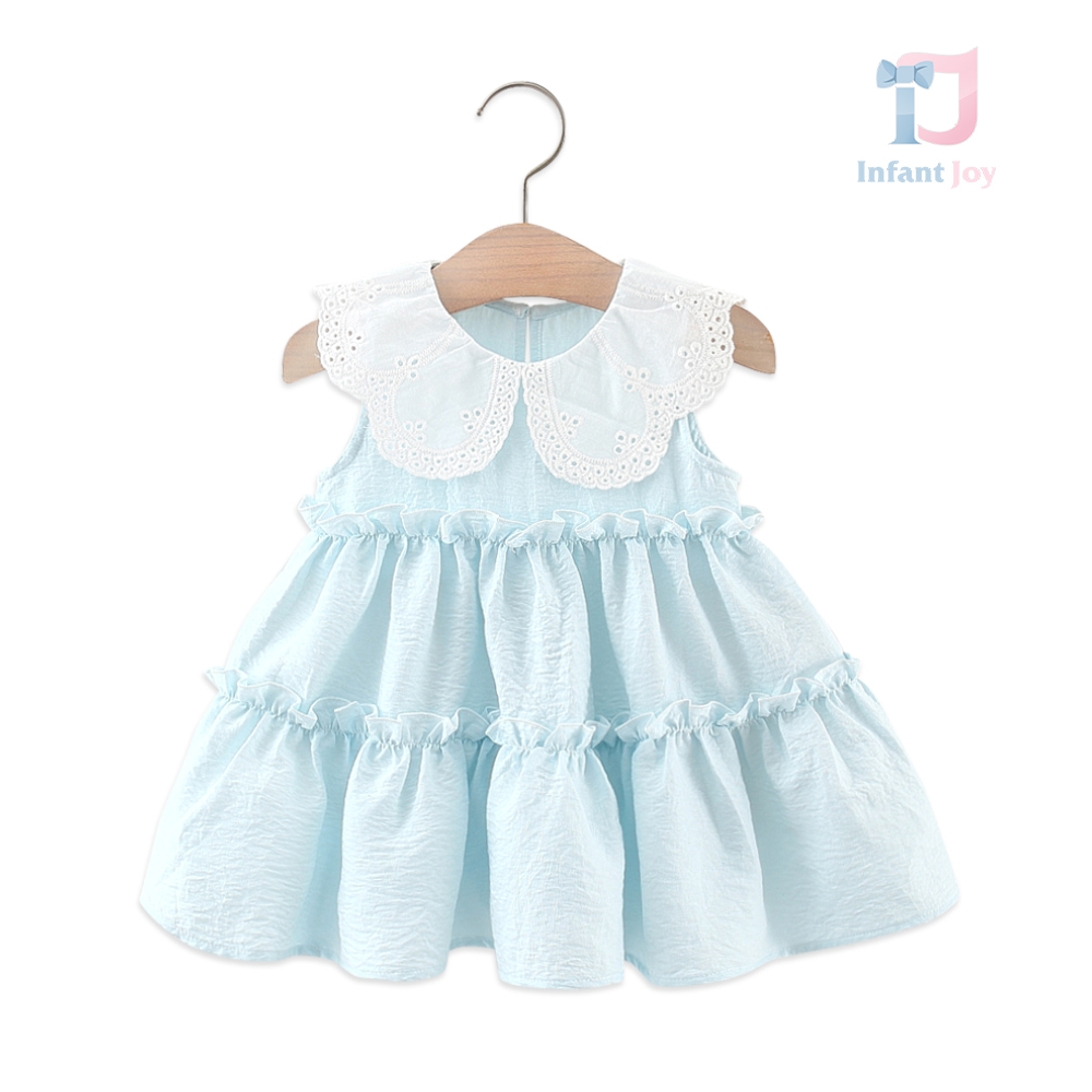 Rochie cu guler tip Peter Pan, fronseuri și volane Cloud Belle