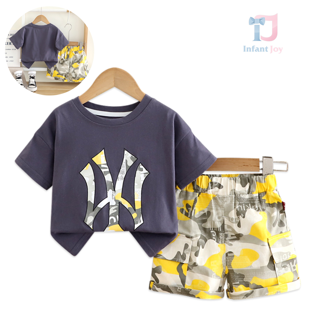 Set de 2 piese cu pantaloni scurți cargo Camouflage Grafitti Grey