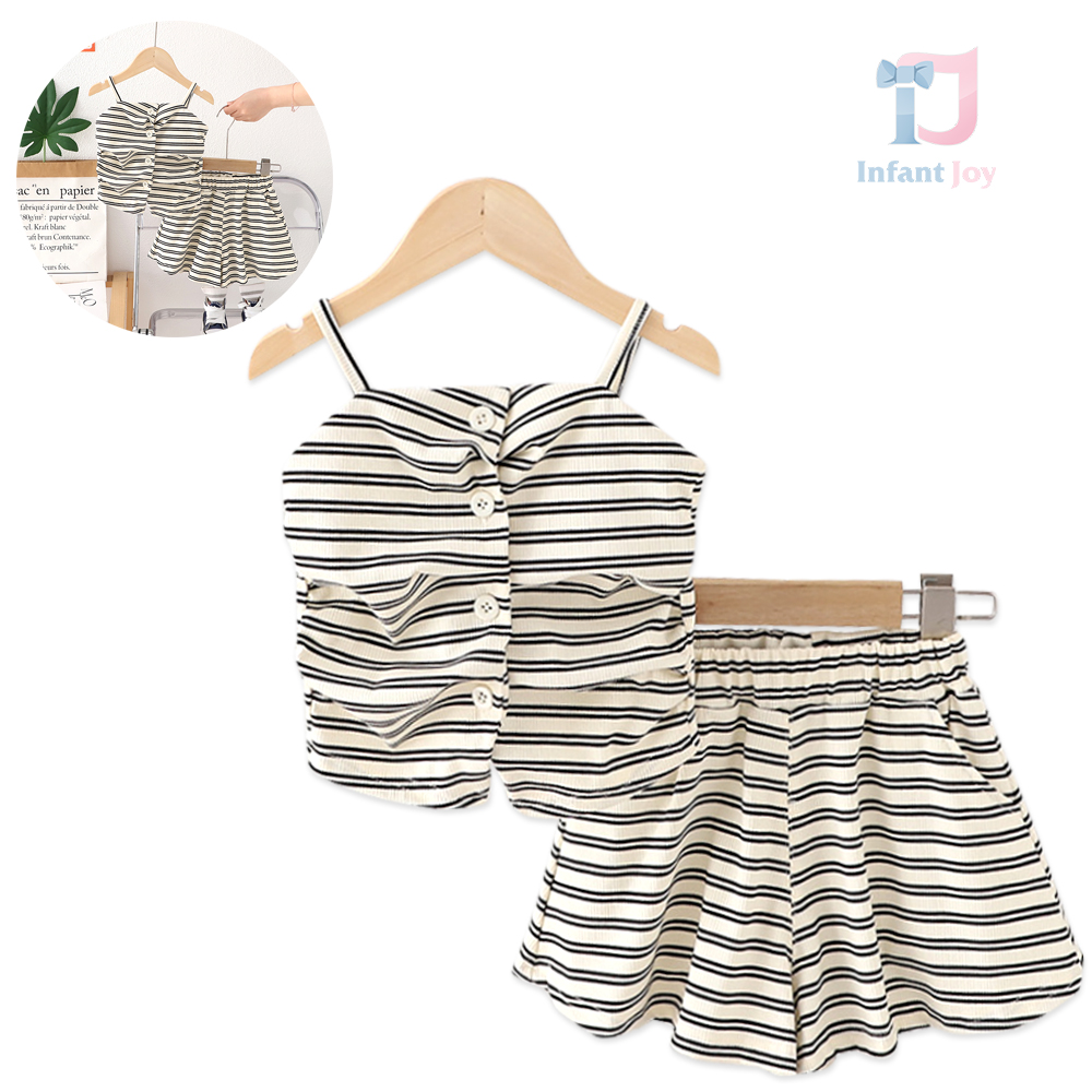 Set de 2 piese cu top și fustă/pantaloni Stripe Chic Vanilla