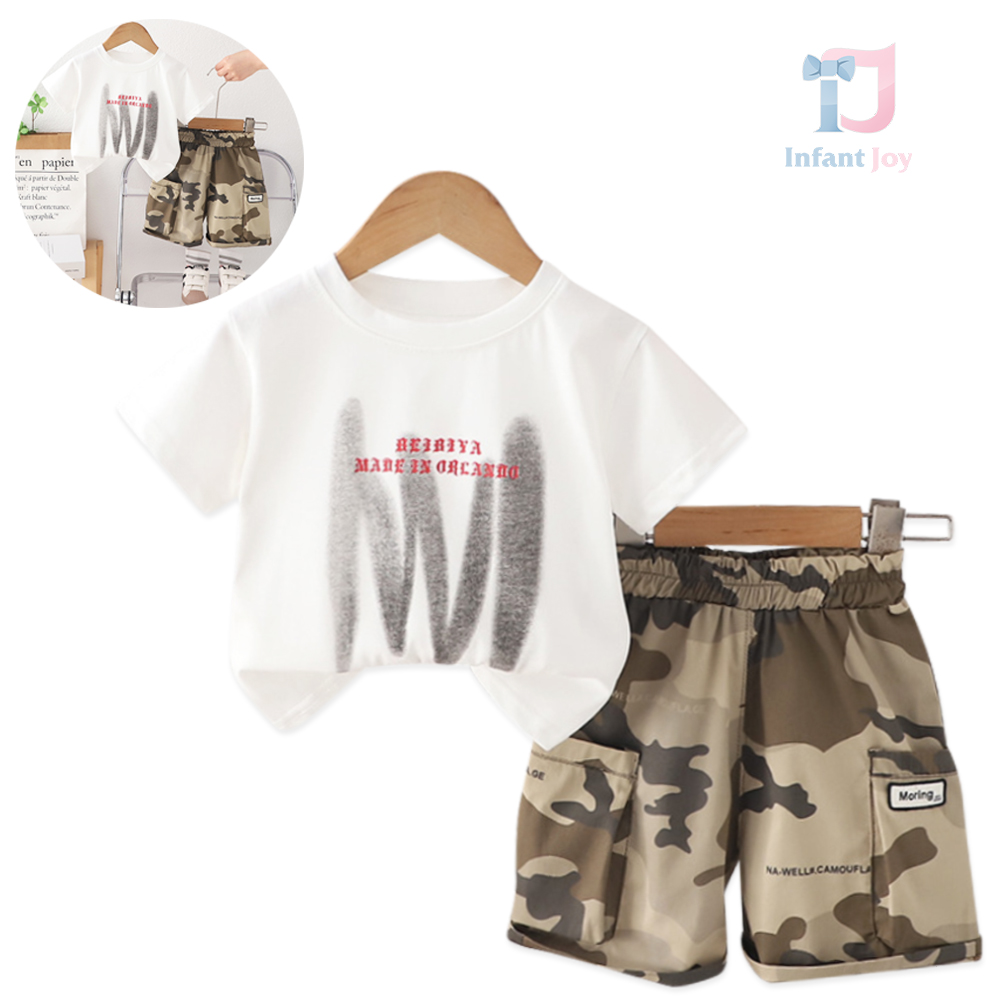 Set de 2 piese cu tricou și pantaloni scurți cargo cu buzunare Urban Scout Camo