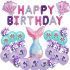 Mega set de 41 de piese: baloane (folie și latex) – Happy Birthday Mermaid