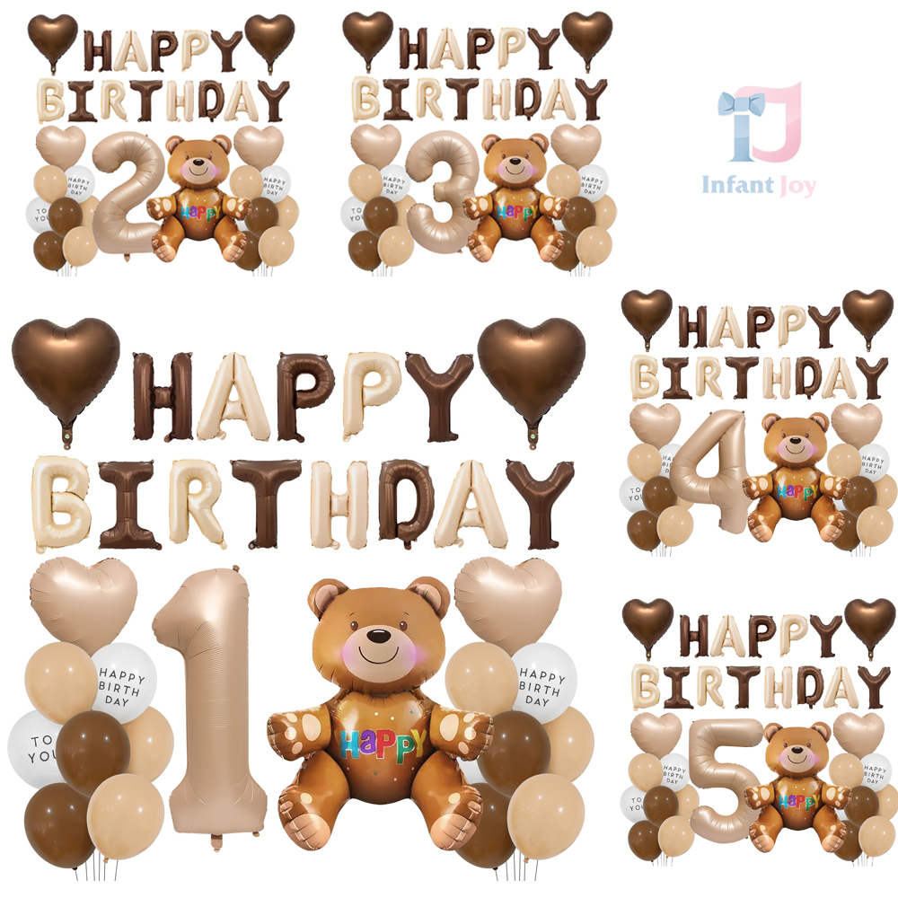Mega set de 35 de piese: baloane (folie și latex) – Happy Birthday Bear