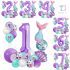 Set de 21 de piese: baloane (folie și latex) – Mermaid Party