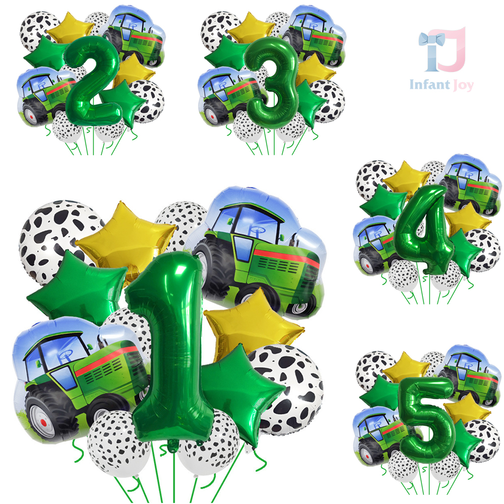 Set de 13 de piese: baloane (folie și latex) – Tractor Party