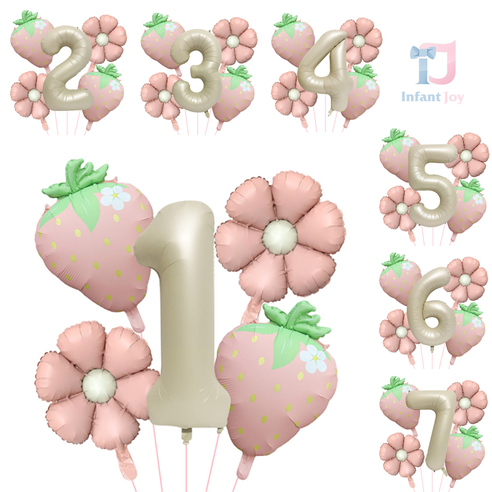 Set de 5 de piese: baloane din folie – Strawberry Flowerista