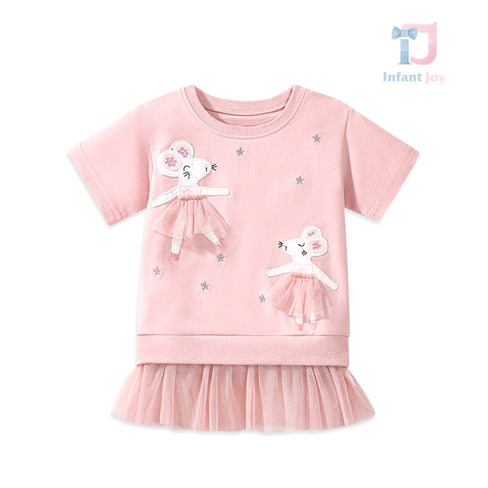 Tunică cu elemente 3D aplicate și tull Twinkle Mice