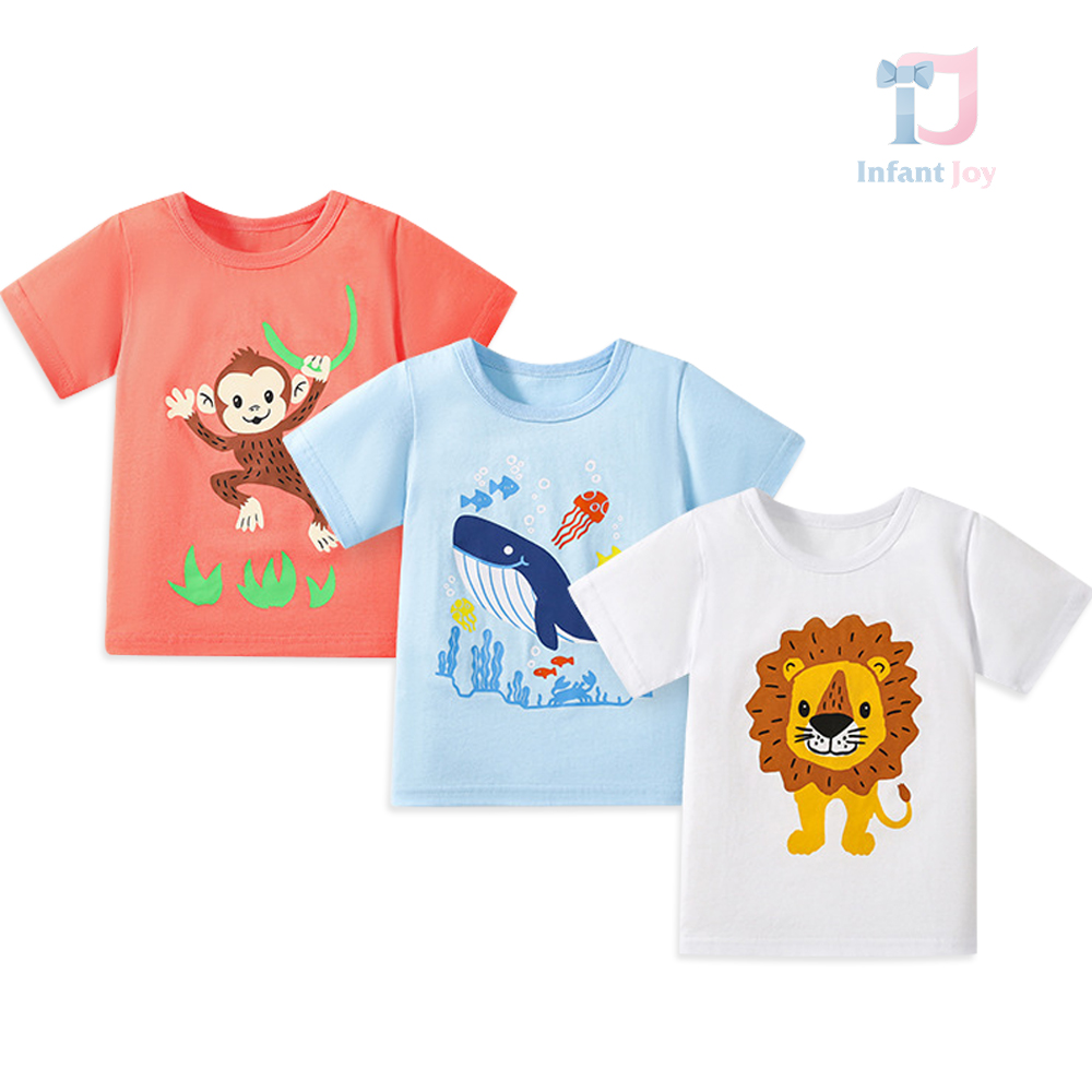 Set de 3 tricouri cu imprimeuri spectaculoase Cuddle Animales