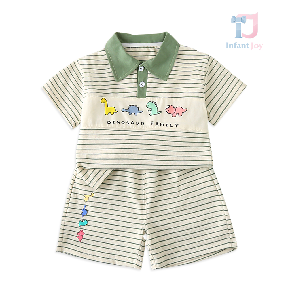 Set de 2 piese cu guler clasic Green Dino Club