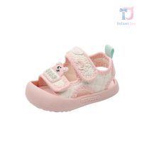 Sandale cu protecție pentru degete și închidere cu velcro Pink Paws