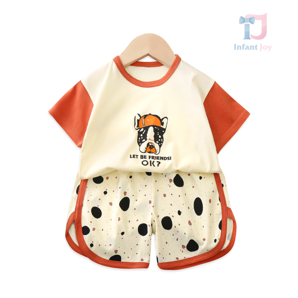 Set de 2 piese cu tricou și șorturi cu elemente imprimate Doggo Friends