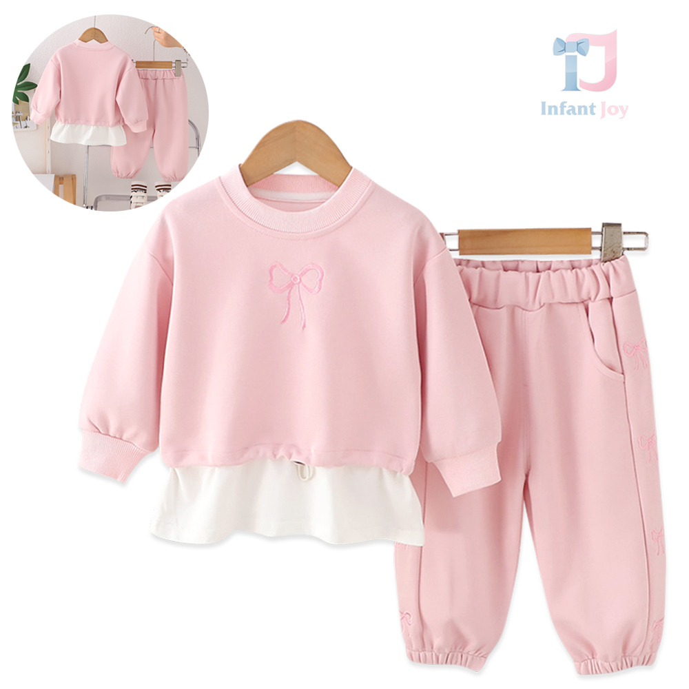 Set de 2 piese cu bluză/sweatshirt și pantalon cu broderii Mini Muse
