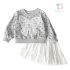 Set boho de 2 piese cu bluză/hanorac cu aplicație din dantelă și fustă evazată Dot Ribbon