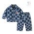 Set din denim de 2 piese cu jachetă/bomber cu fermoar și pantaloni 7/8 Graphique Amour