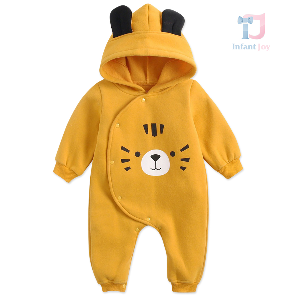 Salopetă cu glugă cu urechiușe și închidere laterală Tiger Pop